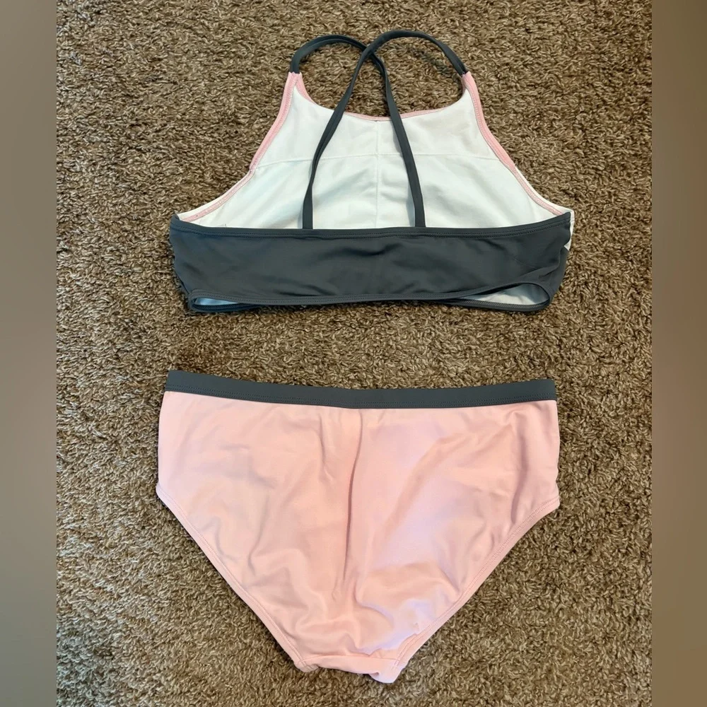 Girl’s Justice Gray and Pink Bikini Size 18